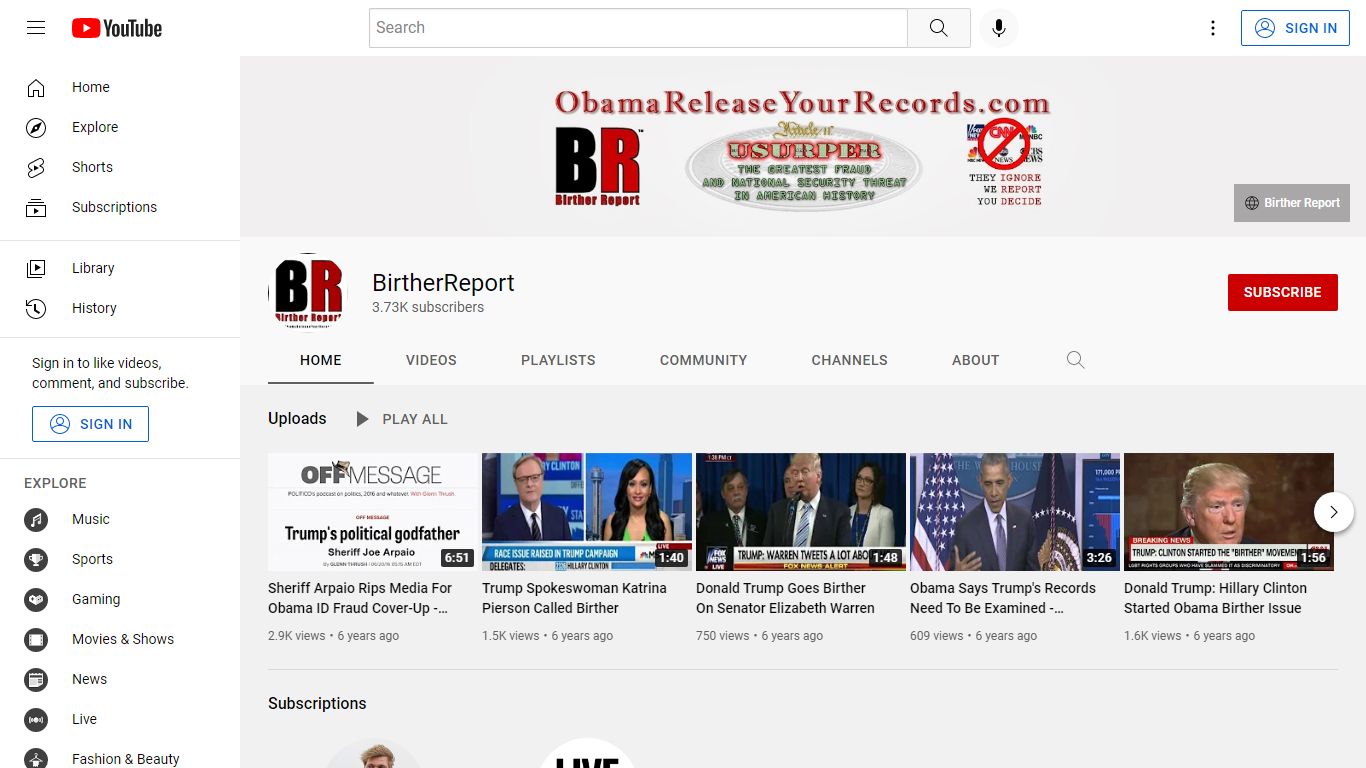 BirtherReport - YouTube